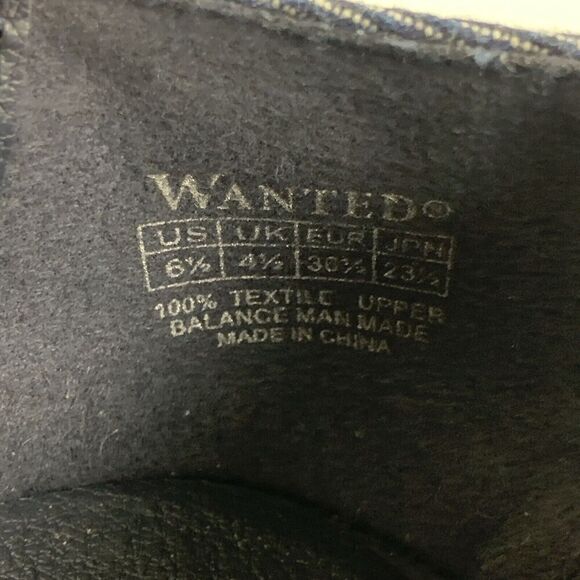 WANTED Floral Embroidered Slip On Sneaker Dark Denim Multicolor Gore Womens 6.5 - Picture 11 of 11